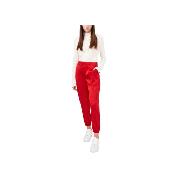 Riley & Rae Satin Jogger Pants New Bright Ruby L