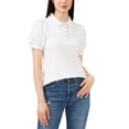 thumbnail image 1 of Riley Rae Tobi Puff Sleeve Polo Shirt White S, 1 of 1