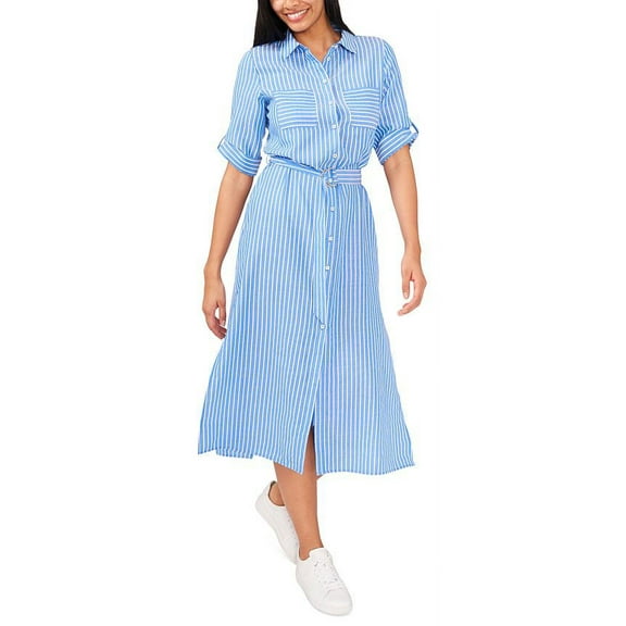 Riley Rae Womens Belted Maxi Dress Med Blue XL