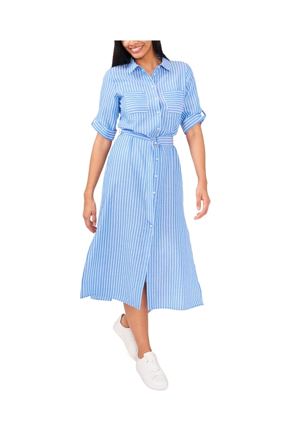 Riley Rae Womens Belted Maxi Dress Med Blue XL