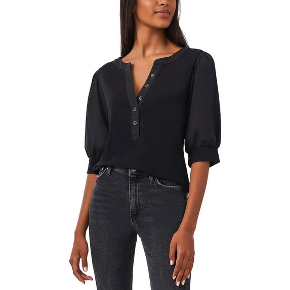 Riley Rae Puff Sleeve Top Rich Black XL