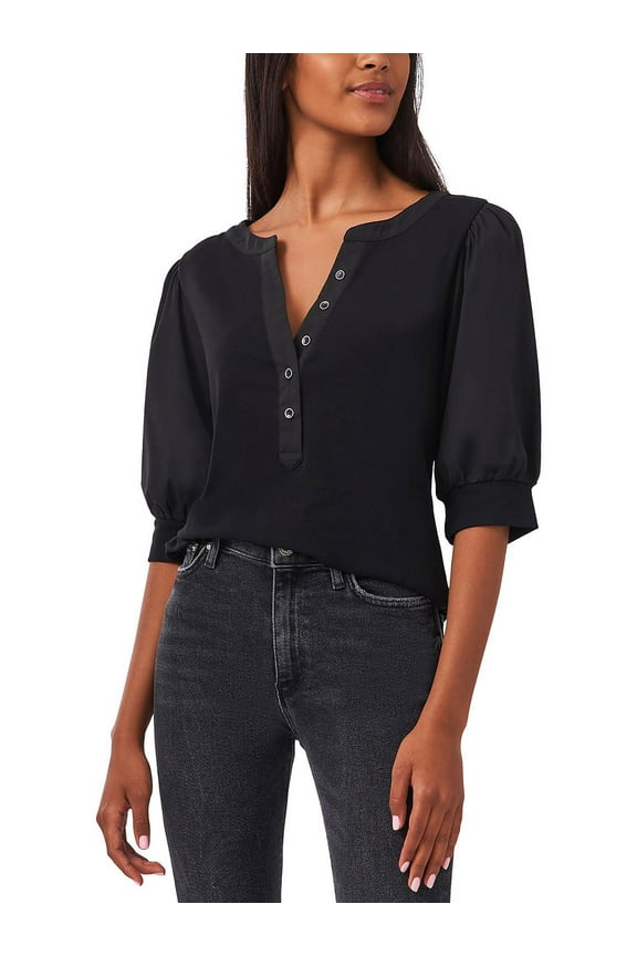 Riley Rae Puff Sleeve Top Rich Black XL