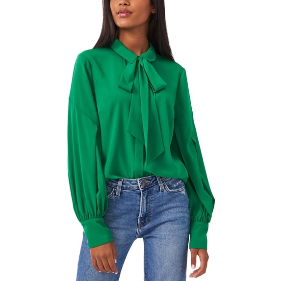 Riley & Rae Womens Camille Tie Neck Work Blouse