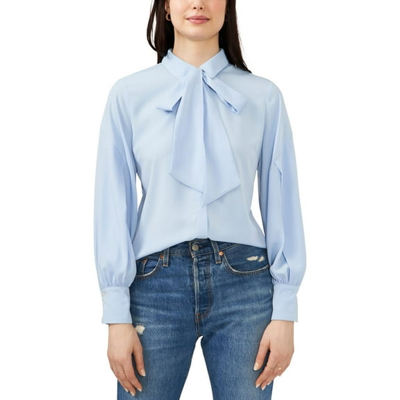 Riley & Rae Womens Camille Tie Neck Work Blouse