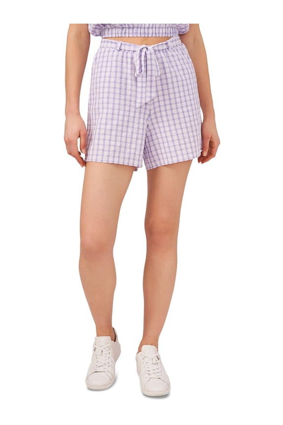 Womens Drawstring Checkered Casual Shorts