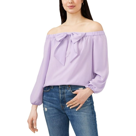 Riley & Rae Womens Maybelle Off The Shoulder Bow Blouse