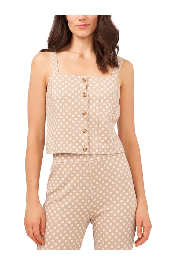 Womens Ponte Floral Tank Top