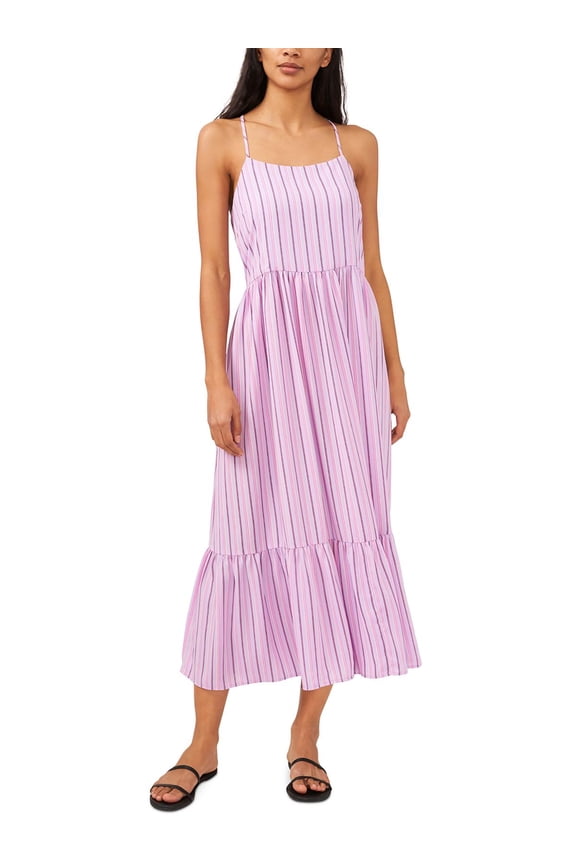 Riley Rae Womens Sleeveless Ruffled Dress Lilac Petal XL