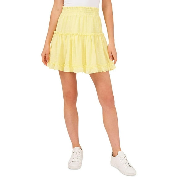 Riley & Rae Womens Smocked Short Mini Skirt