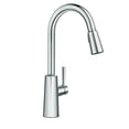 thumbnail image 1 of Moen Riley Chrome One-Handle Pulldown Kitchen Faucet Featuring Power Boost for a Faster Clean and Reflex Docking System for the Spray Head, Modern Kitchen Sink Faucet, 1 of 7