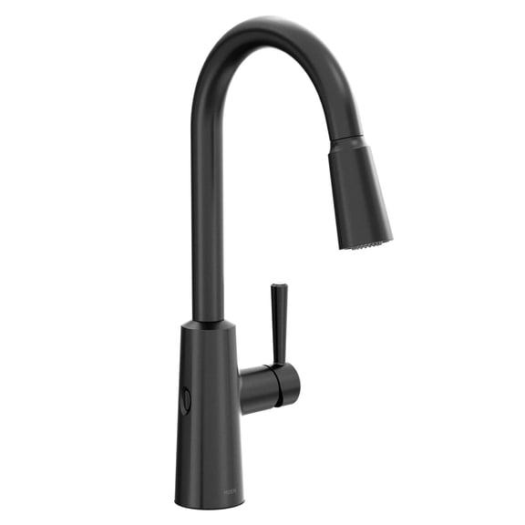 Moen Riley Matte Black Motionsense Wave Sensor Touchless One Handle Pulldown Kitchen Faucet Featuring Power Clean