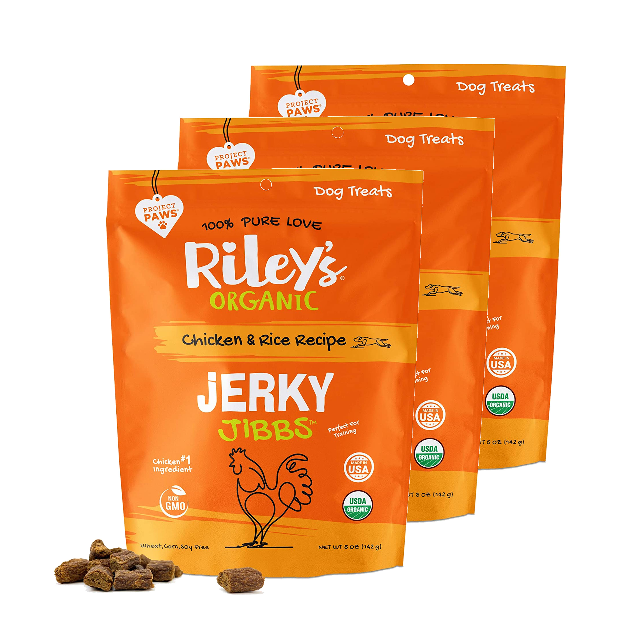 Riley's Organics Chicken & Rice Flavor Training Treats for Dogs, 5 oz. (3 Pack)