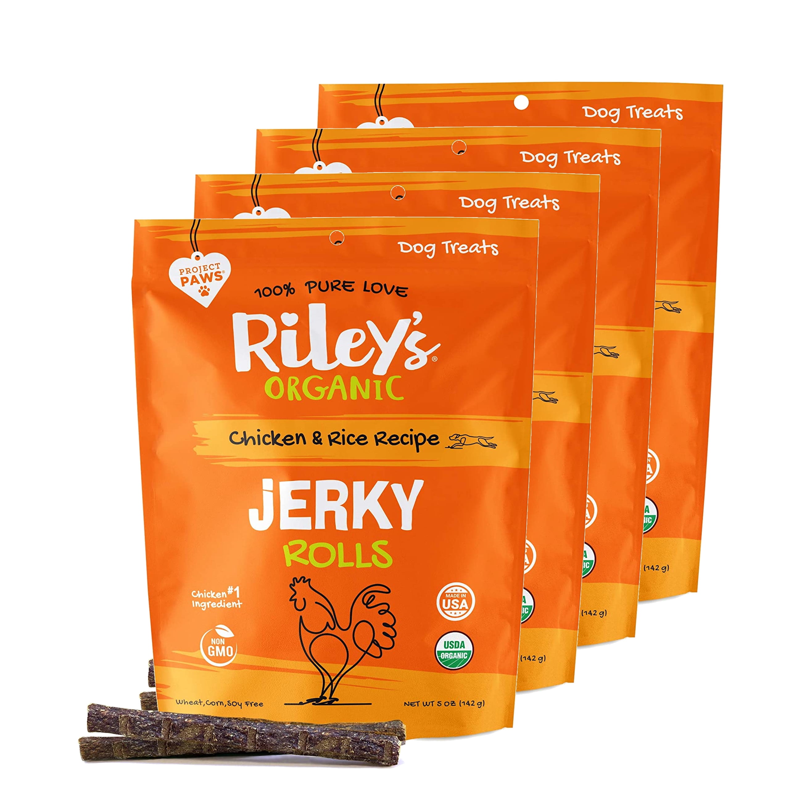 Riley's Organics Chicken & Rice Flavor Training Treats for Dogs, 5 oz. (4 Pack)