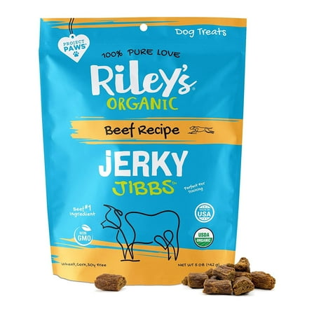 Riley's Jerky Jibbs Beef Recipe Dog Treats, 5-oz pouch