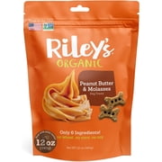 Rileys Peanut Butter Dog Biscuits - Organic & Crunchy Treats for Small Pets - Peanut Butter Dog Treats with Molasses - 12oz, Small