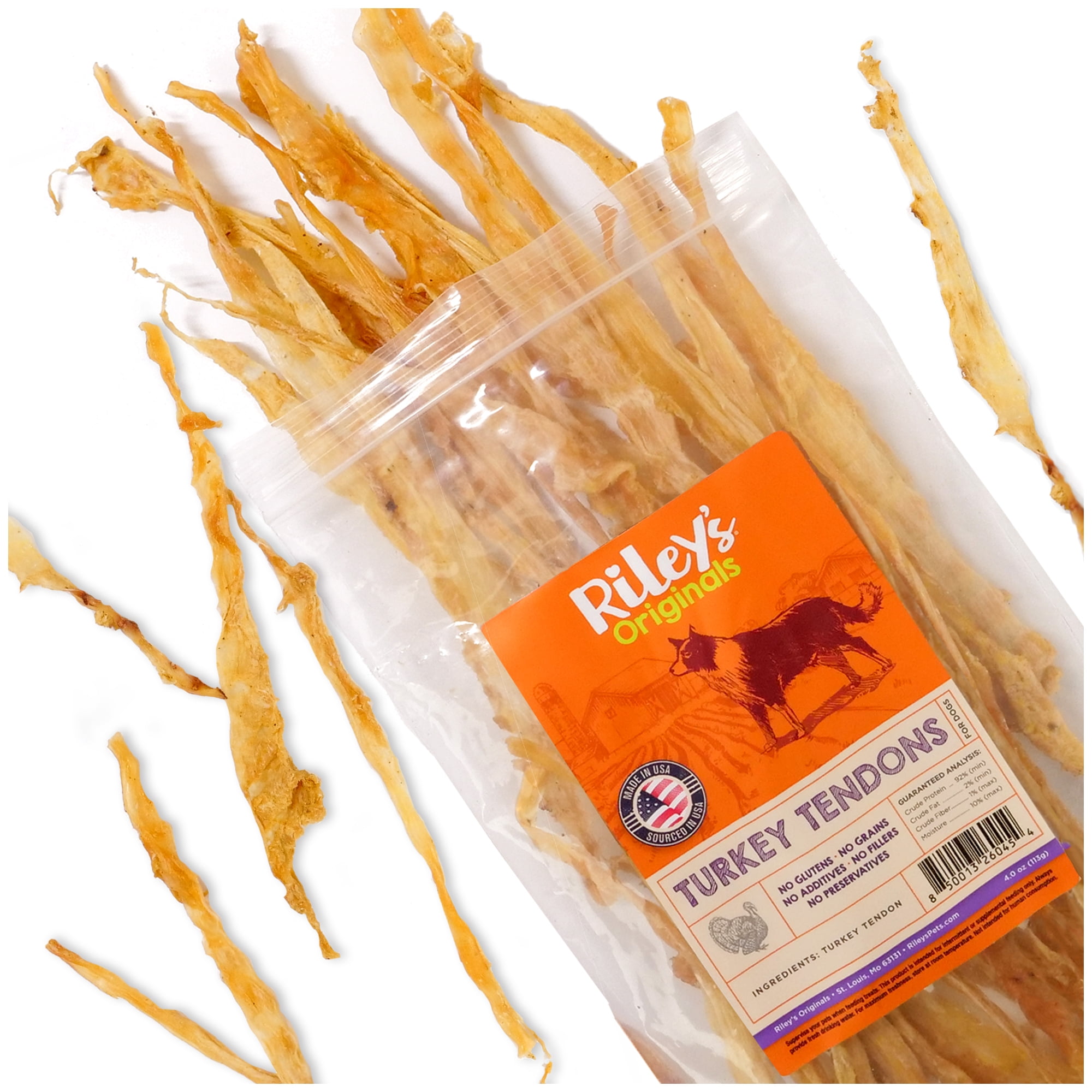 Riley's Turkey Tendons for Dogs, 4 oz