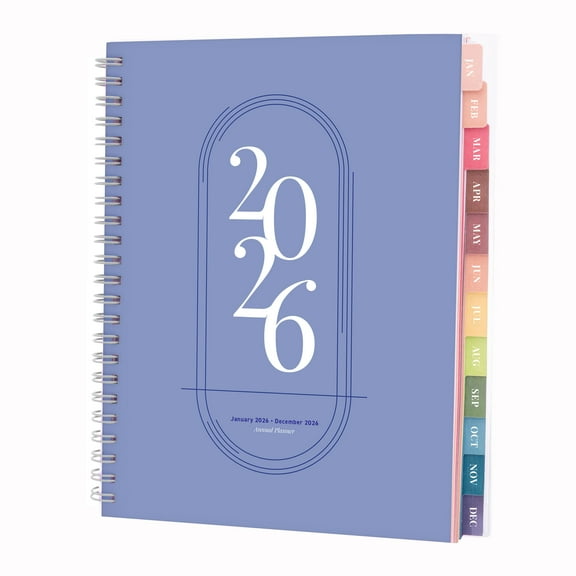 Rileys 2026 Planner, Agenda Planner With Weekly And Monthly View, Daily Agenda Book And Yearly Planners Calendar Book, Spiral Bound With Tabs, Notes, Goals And Holidays (Blue, 8 x 6 in)