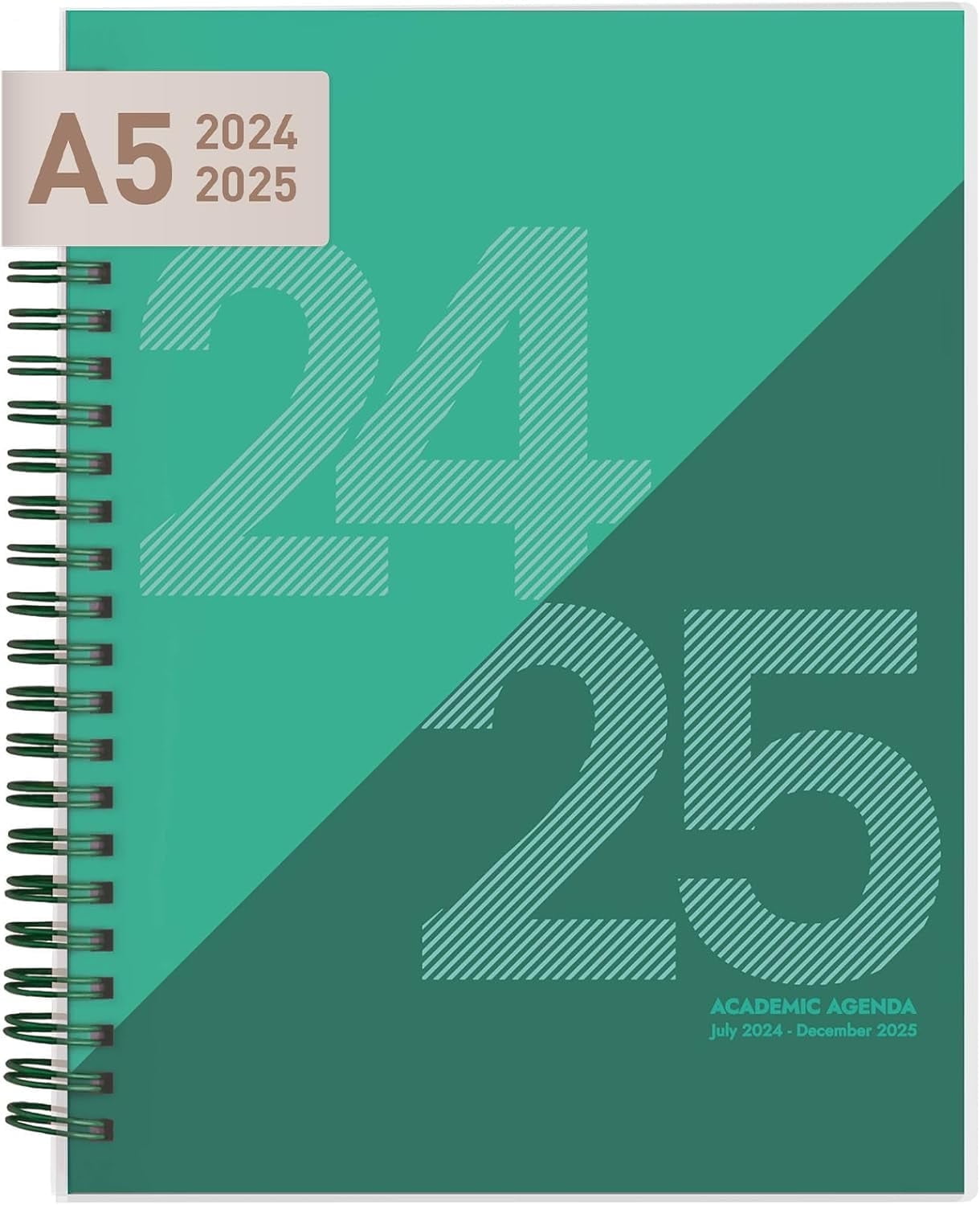 Rileys & Co 2024-2025 18-Month Academic Weekly Planner - Geographic Planner (8 x 6 inches, Green)