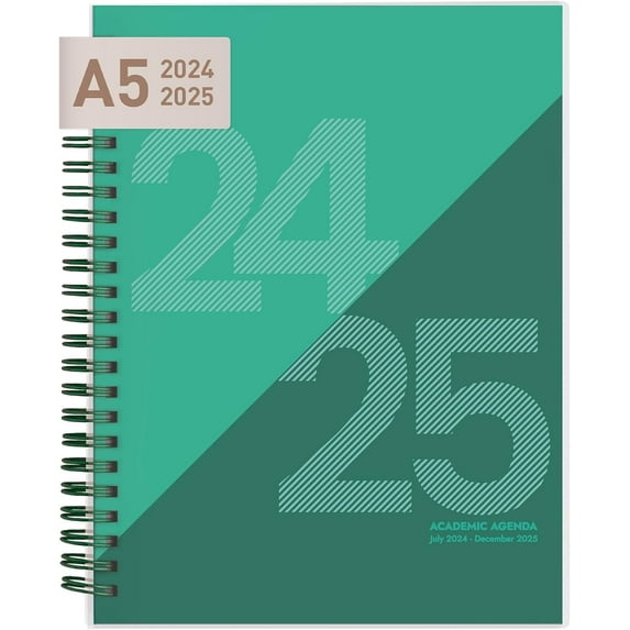 Rileys & Co 2024-2025 18-Month Academic Weekly Planner - Geographic Planner (8 x 6 inches, Green)