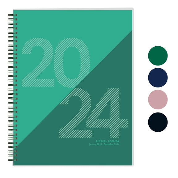 Rileys & Co 2024 Annual Weekly Planner - Geographic Weekly & Monthly Planner (8.5 x 11 inches, Green)
