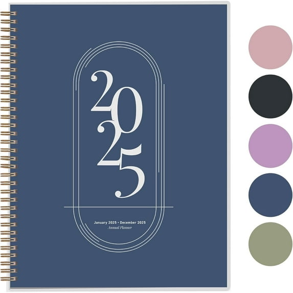 Rileys & Co 2025 Weekly Planner - Annual Weekly & Monthly Agenda Planner (8.5 x 11-inches, Blue)