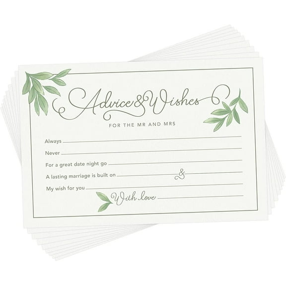 Rileys & Co Advice and Wishes Cards for Newlyweds, 4x6 inches, Wedding Reception Decorations