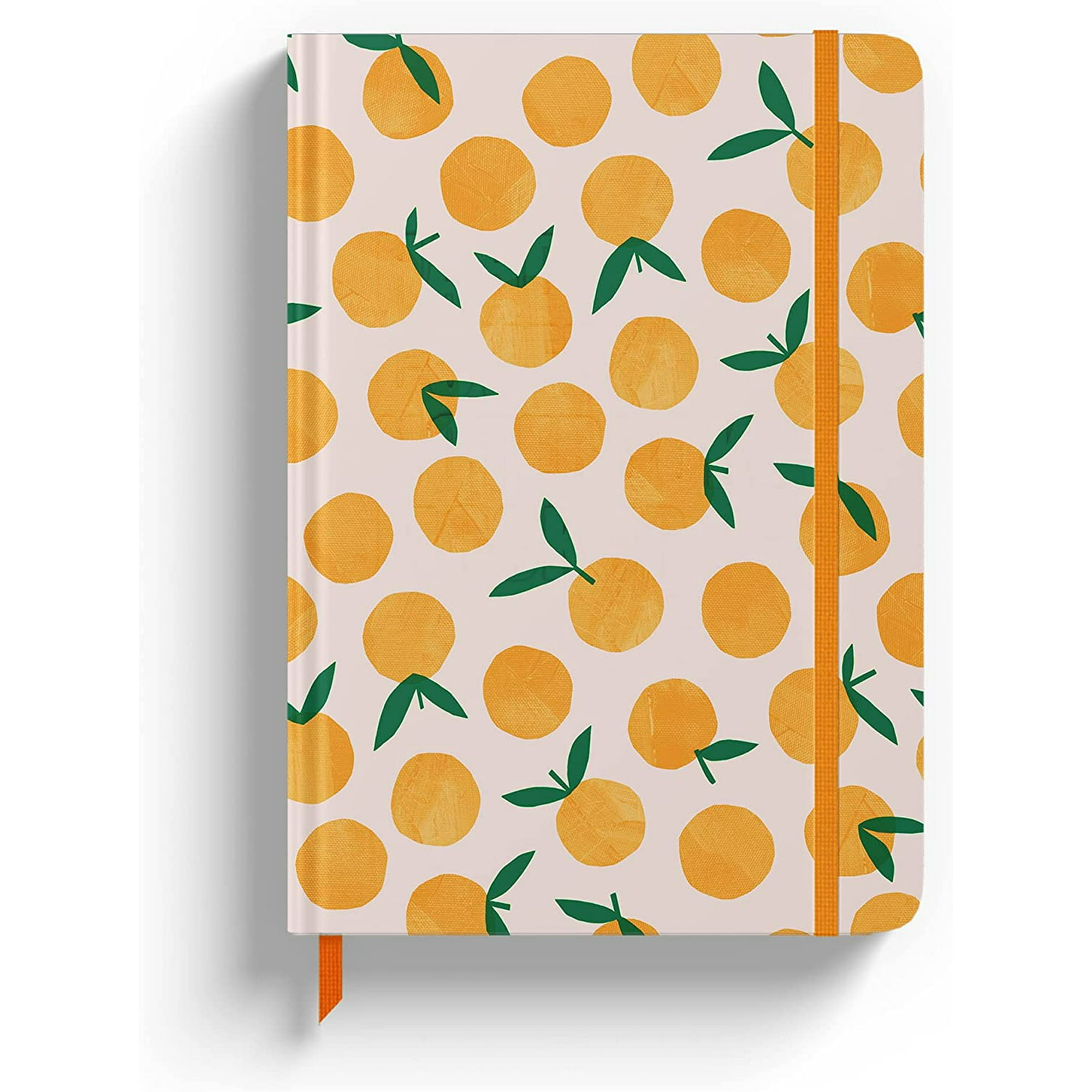 Rileys & Co Dotted Journal Notebook 8 x 6 inches Hardcover Grid Paper Notebook Motivational Journal (Oranges)