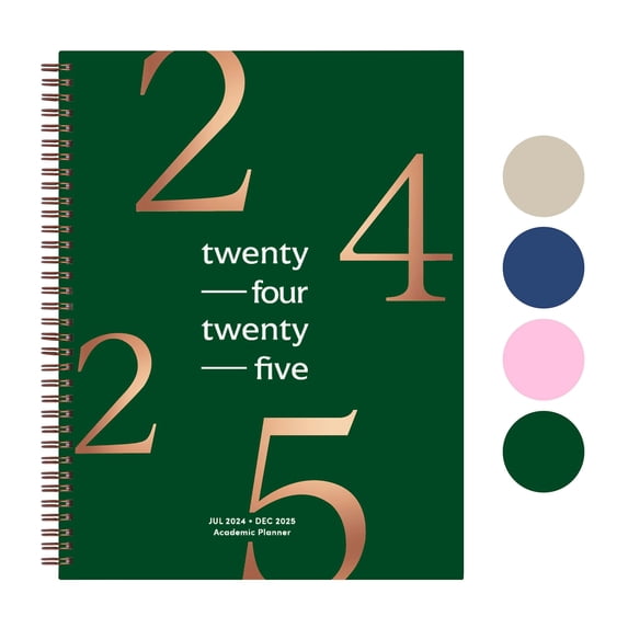 Rileys & Co Planner 2024-2025 Academic Year, 18-Month Floating Weekly Planner - Modern Weekly & Monthly Agenda Planner (8.5 x 11 inch, Dark Green)