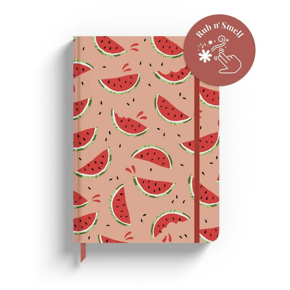 Rileys & Co Scented Watermelon Notebook Journal for Work and School - 8 x 6 Inches - Refreshing Scented Hardcover Journal - 240 Lined Pages - Compact Notebook for Women and Teens