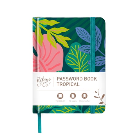 Rileys & Co. Tropical Paradise Compact Password Book - Alphabetically Tabbed, Handy Password Keeper, Perfect for Seniors, Safe Notebook for Internet Logins, Websites, Usernames (6 x 5 Inches)