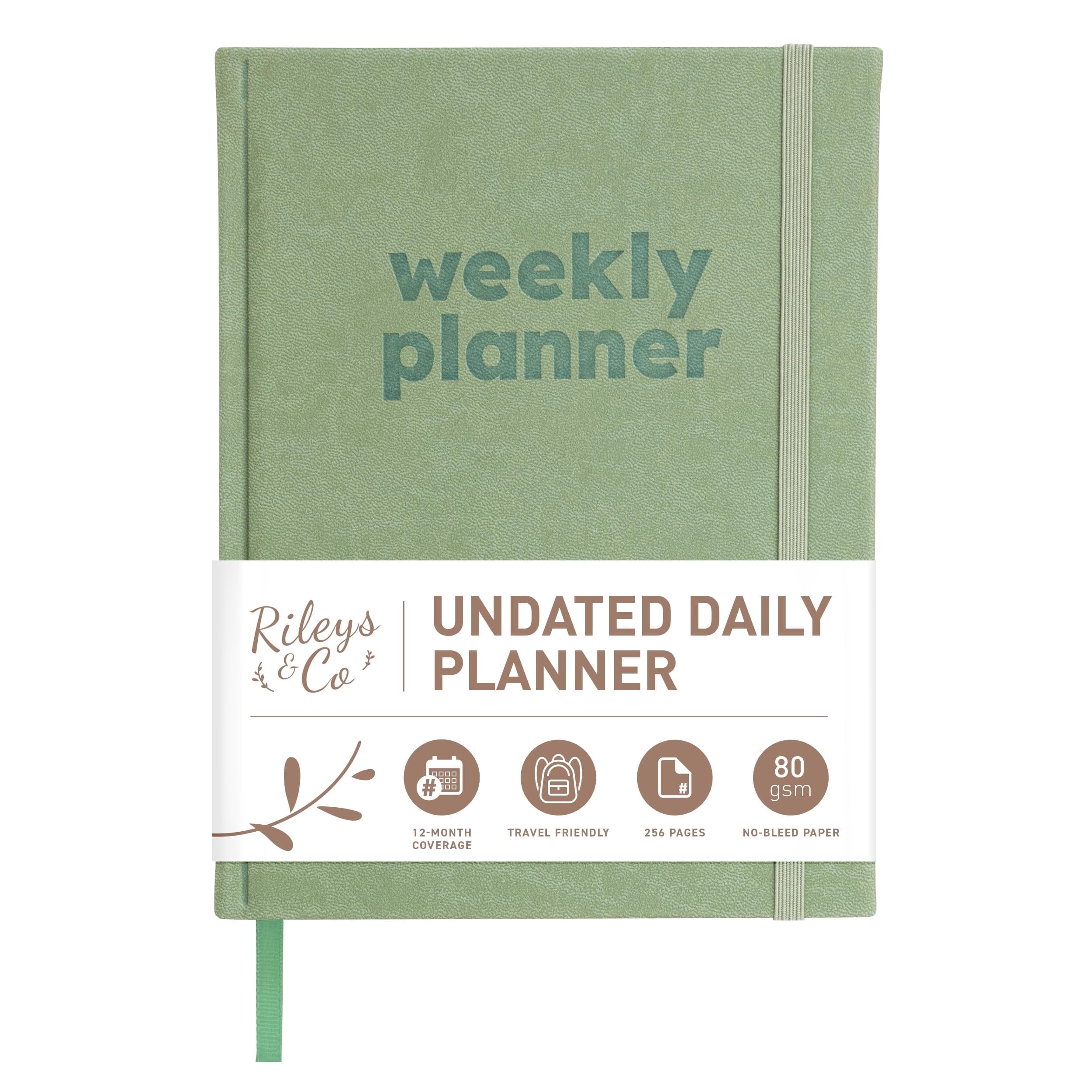 Rileys & Co Undated Daily Planner 8 x 6 in, Day Schedule Planner ...