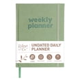 thumbnail image 1 of Rileys & Co Undated Daily Planner 8 x 6 in, Day Schedule Planner & Agenda Book, Journal with Goal & Habit Tracker, No Dates Dateless Annual Organizer for Work, School & Home - Green, 1 of 8