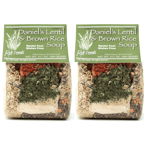 Rill Foods Daniel's Lentil & Brown Rice Soup Mix Daniel Fast Diet 2-Pack 25.4 oz