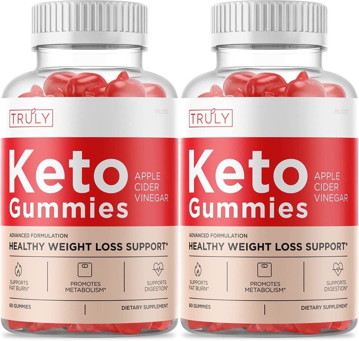 2 Pack Truly Ketos Gummies, Truly Ketos ACV Gummies 120 Gummies