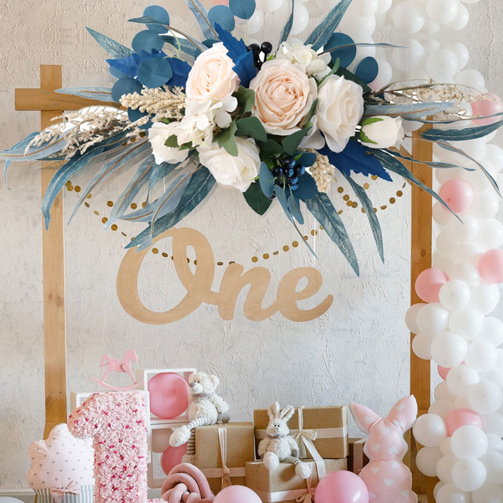 Riluanmi Wreath Arch Flower Welcome Sign Flower Lintel Decoration