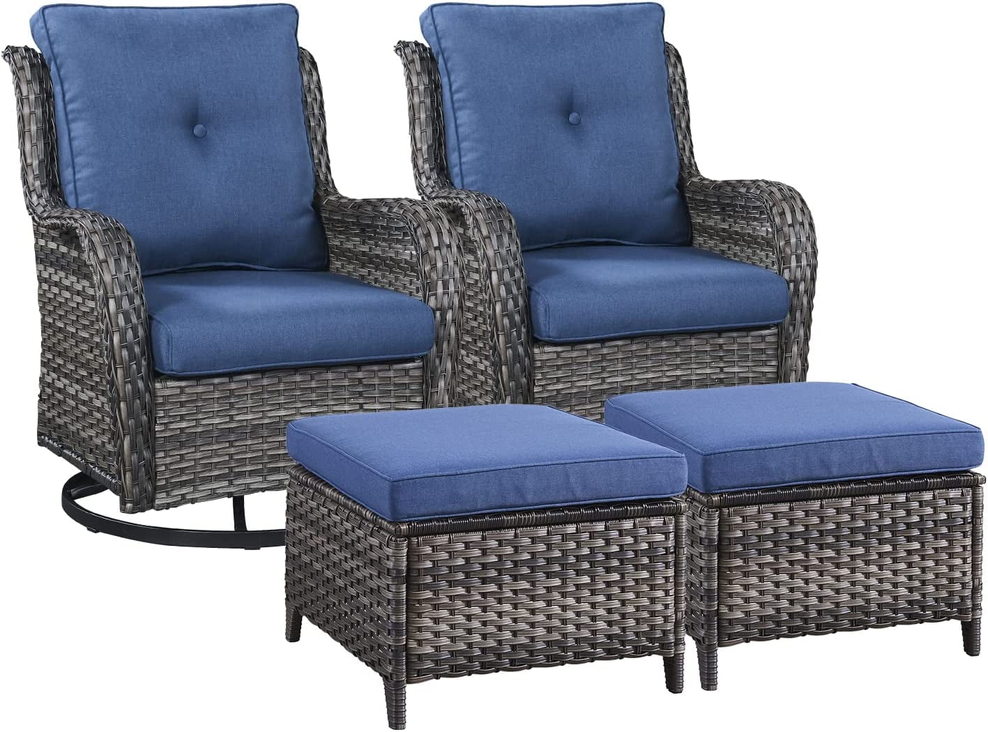 Rilyson Wicker Patio Furniture Set 6 Piece Rattan Outdoor Sectional