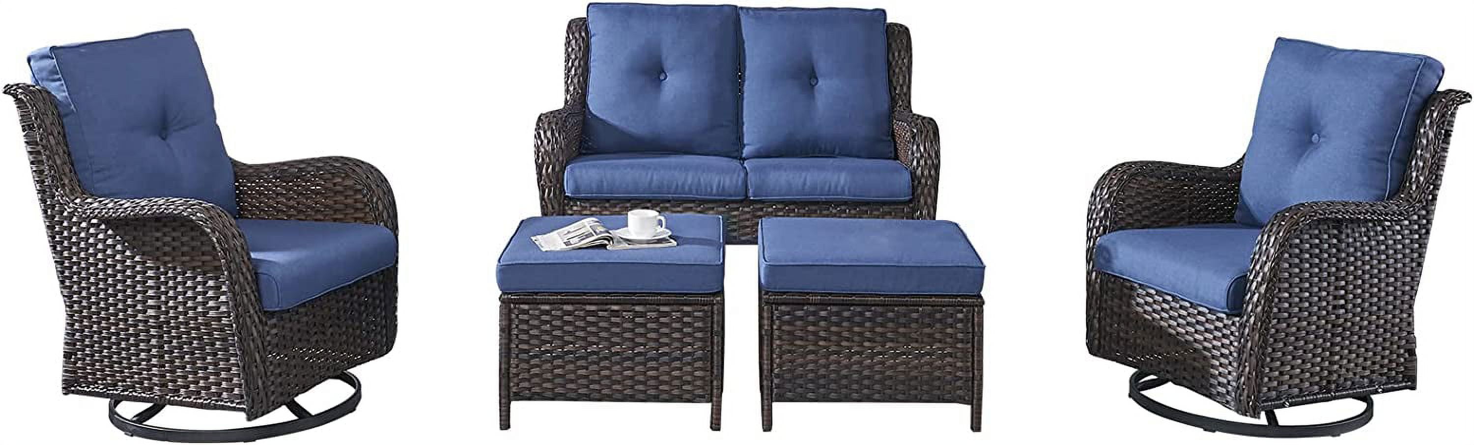 Rilyson Wicker Patio Furniture Set - 6 Piece Rattan Outdoor Sectional ...