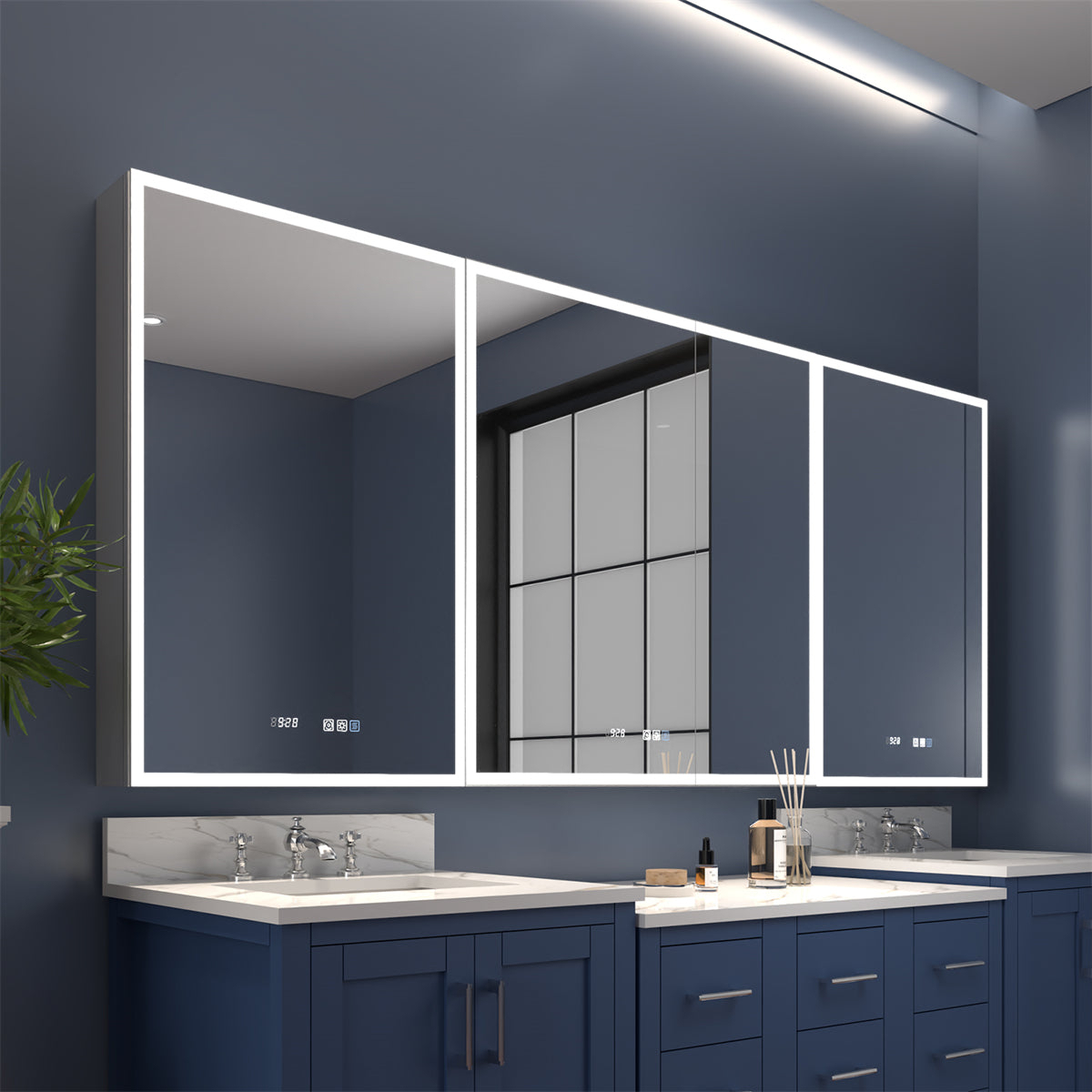 Rim 84" W x 36" H Led Lighted Medicine Recessed or Surface with