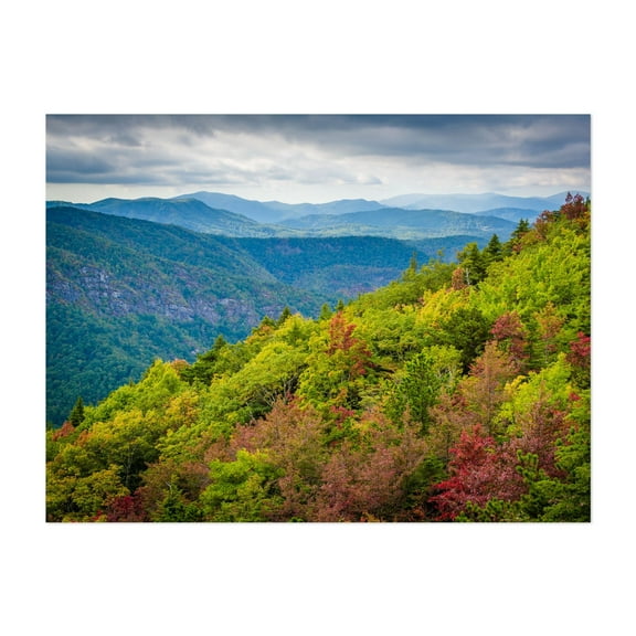 From the Rim, Linville Gorge - North Carolina Photography Autumn Mountain Landscape Nature Forest Scenic Travel Poster Unframed Wall Art Print 4 x 6 inches