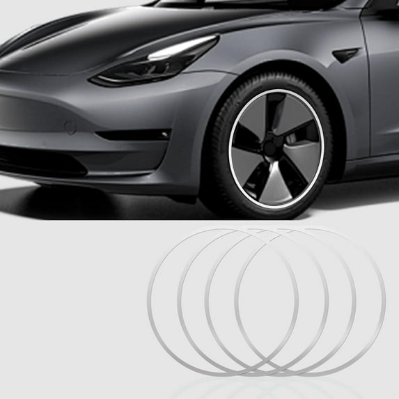 Rim Protector for Car Wheels (Fits 18-21" Wheel Diameter) - Pack of 4 Premium Aluminum Alloy Wheel Protector for Tesla All Models (Silver,21)