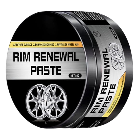 Rim Renew Polishing Paste for Alloy Wheels, Multi-Functional Wheel Repair Cream Fills Scuffs & Eliminates Scratches, Restore Gloss Finish Safe for All Alloy Rims