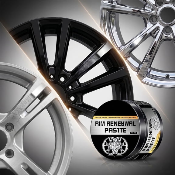 Rim Renewal Paste, Car Wheel Scratch Repair & Polishing Compound for Alloy & Chrome Rims