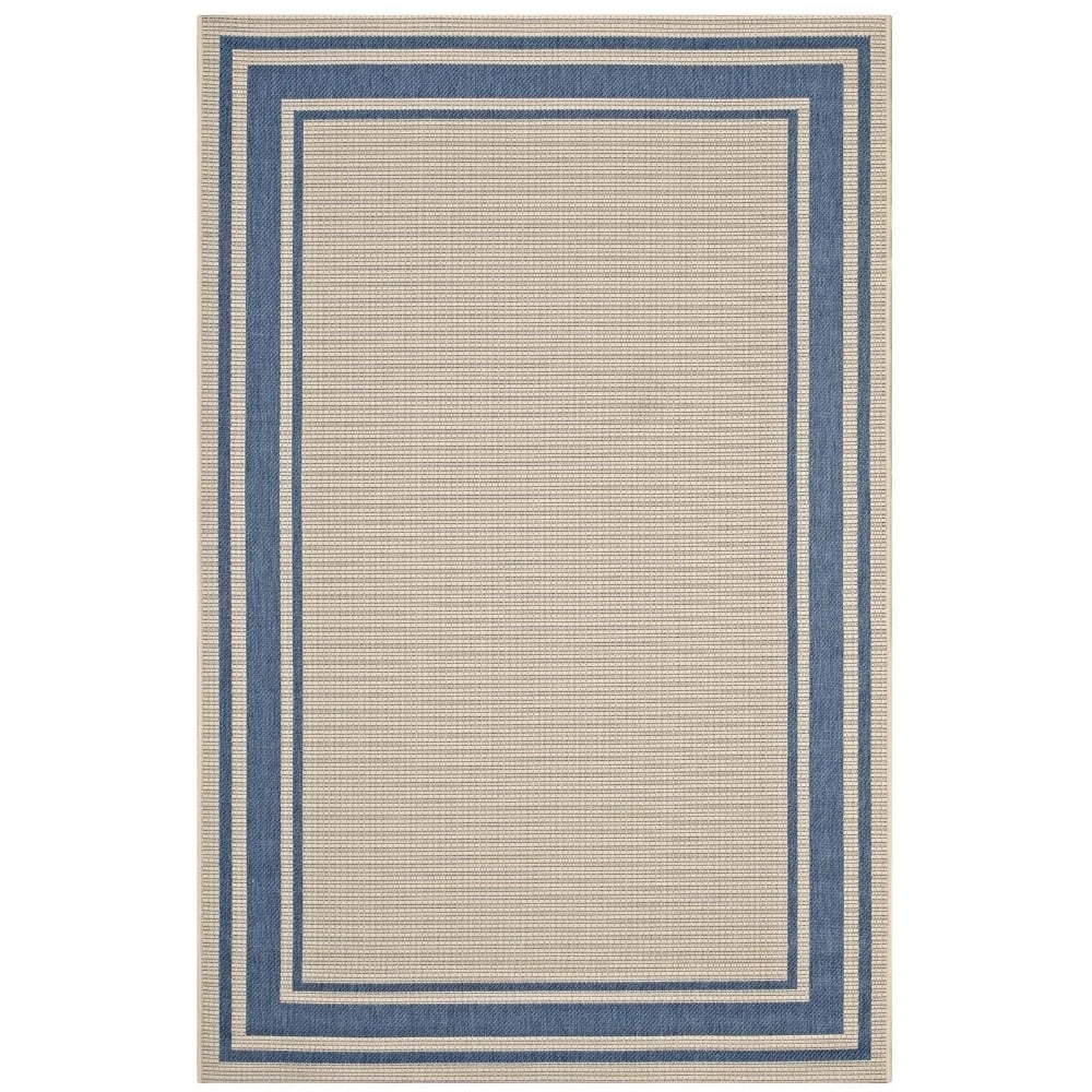 Solid Color Border Rug Rim Solid Border Borderline 8x10 Durable Indoor/Outdoor Area Rug R ...