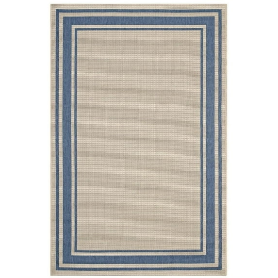 Rim Solid Border Borderline 8x10 Indoor and Outdoor Area Rug R-1140C-810