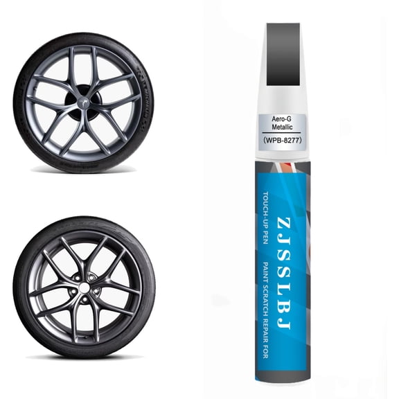 Rim Touch Up Paint(Aero-G Metallic(WPB-8277)) for Tesla Model 3 Performance 20" Zero-G Wheel/Model S Plaid 20" Zero-G Wheel, 2 in 1 Car Wheel Scratch Repair Kit, Quick & Easy Remover Curb Rash