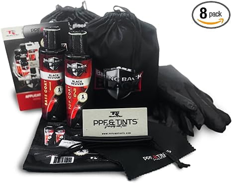 RimPro-Tec Bring Back to Black Plastic Restorer - Black Trim Restorer for Interior and Exterior use in Plastic & Rubber - Vinyl Full Retail Kit That Contains One Time Application Every 12 Months