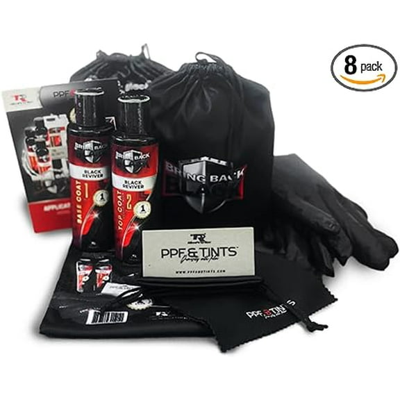 RimPro-Tec Bring Back to Black Plastic Restorer - Black Trim Restorer for Interior and Exterior use in Plastic & Rubber - Vinyl Full Retail Kit That Contains One Time Application Every 12 Months