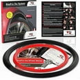 thumbnail image 1 of RimPro-Tec Wheel Bands Best Rim Protectors for Car - Car Wheel Hub Rim Scratch Prevention Edge Protector - Rim Guards for Car Wheels - Black Track/Red Pinstripe Fit From 12" to 22” Set of Wheels, 1 of 7