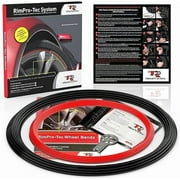 RimPro-Tec Wheel Bands Best Rim Protectors for Car - Car Wheel Hub Rim Scratch Prevention Edge Protector - Rim Guards for Car Wheels - Black Track/Red Pinstripe Fit From 12 to 22  Set of Wheels
