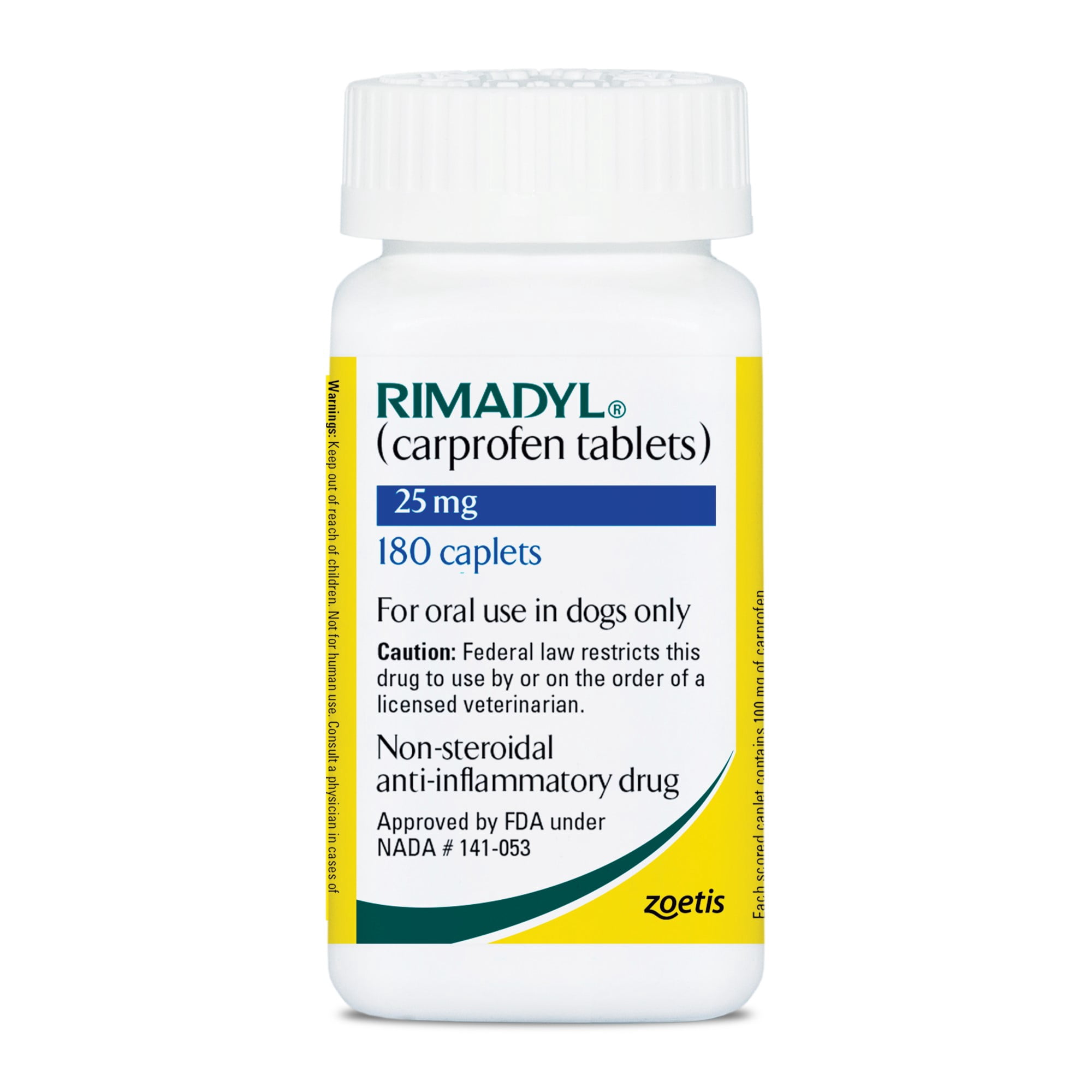 Rimadyl (Carprofen) Caplets for Dogs, 25mg, Inflammation and Pain Relief from Osteoarthritis